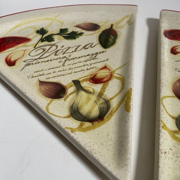 Stokes Tuscan Ceramic Pizza Slice Plates – Set of 2 - Picture 6 of 9
